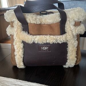 UGG Shearling Tote Bag - Brown and Cream